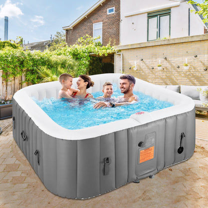 SEGMART 4-6 Person Inflatable Hot Tub Spa with 130 Jets, 73" Outdoor Spa Blow Up Hottub, Outdoor Portable Hottub with Insulated Cover, Floor Protector