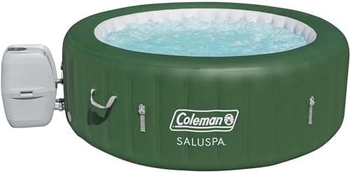 Coleman Tahiti EnergySense AirJet Inflatable Hot Tub Spa (71" x 26") | Portable Hot Tub with 2 Covers (1 Energy-Efficient Thermal Cover and 1 Standard Cover) | Fits Up to 2-4 Persons | Grey