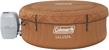 Coleman SaluSpa Miami AirJet 2 to 4 Person Round Inflatable Hot Tub Portable Outdoor Spa with 120 Soothing AirJets and Insulated Cover, Black