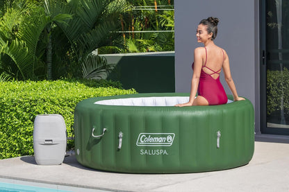 Bestway Coleman Palm Springs 4 to 6 Person EnergySense Smart AirJet Plus Inflatable Hot Tub Outdoor Spa with 140 AirJets and Insulated Cover