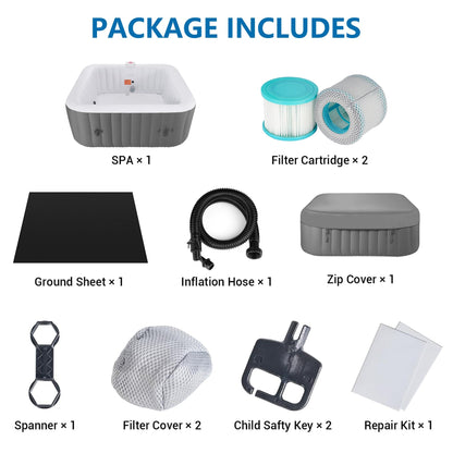 SEGMART 4-6 Person Inflatable Hot Tub Spa with 130 Jets, 73" Outdoor Spa Blow Up Hottub, Outdoor Portable Hottub with Insulated Cover, Floor Protector