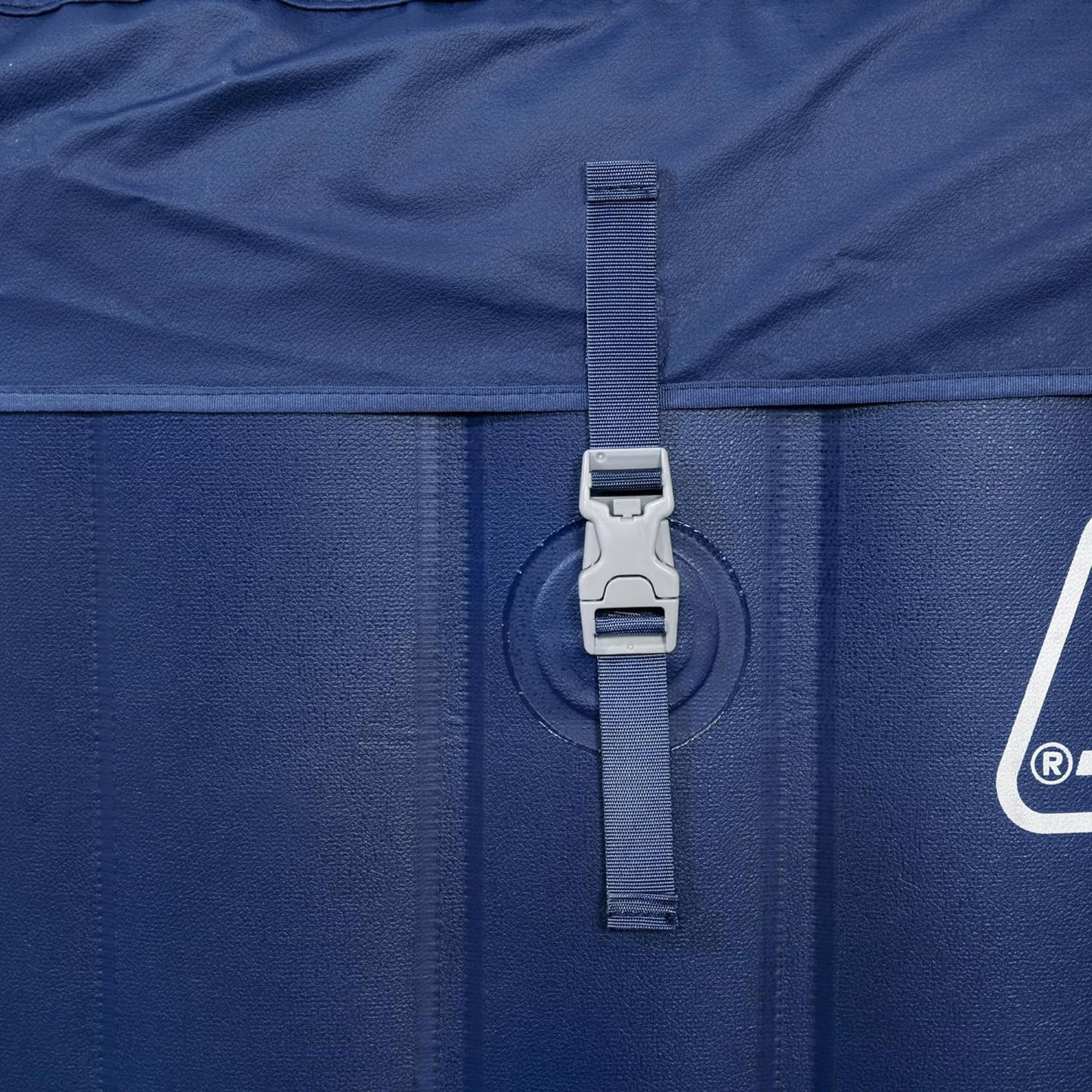 Coleman Atlantis AirJet Large Square 4 to 6 Person Inflatable Hot Tub Portable Outdoor Spa with 140 AirJets and EnergySense Cover, Blue