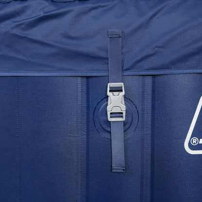 Coleman Atlantis AirJet Large Square 4 to 6 Person Inflatable Hot Tub Portable Outdoor Spa with 140 AirJets and EnergySense Cover, Blue